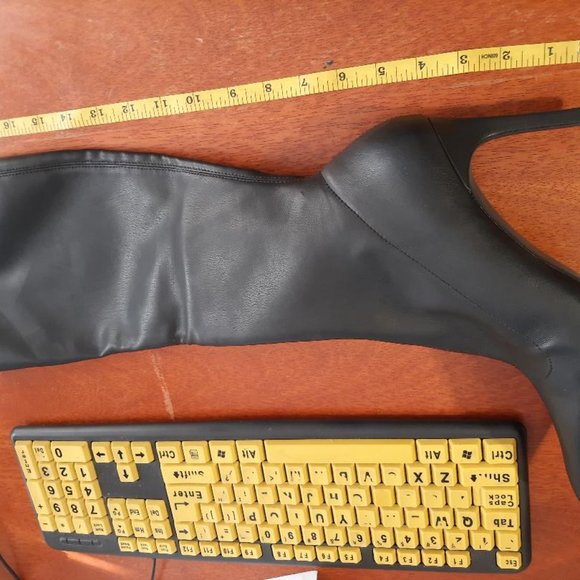 NEW ! Open Edit Viv Pointy Toe Boot Over Knee Black share Right-Arrow1 Size 9 - Picture 5 of 6